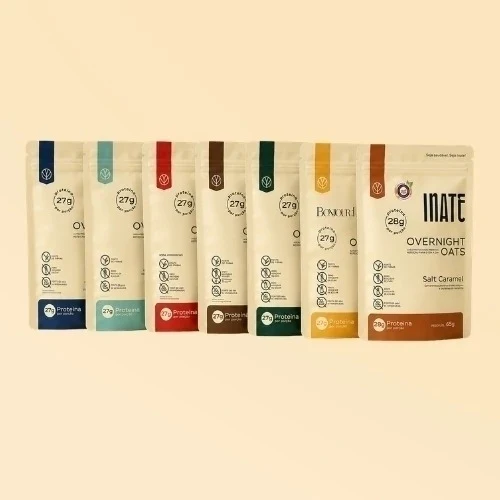 Kit Degustação Inate com sete sachês de Overnight Oats